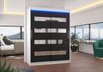 Spinta ADRK Furniture su LED ap&scaron;vietimu Baltic 150, juoda/balta