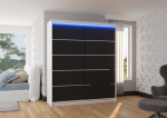 Spinta ADRK Furniture su LED ap&scaron;vietimu Spectra 180, juoda/balta