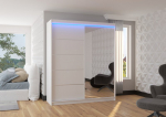 Spinta ADRK Furniture su LED ap&scaron;vietimu Caro 180, balta