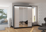 Spinta ADRK Furniture su LED ap&scaron;vietimu Traves 180, balta/juoda