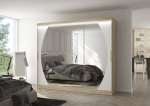 Spinta ADRK Furniture su LED ap&scaron;vietimu Cambe 250, balta/smėlio