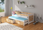 Vaiki&scaron;ka lova ADRK Furniture Tiarro su &scaron;onine apsauga, 90x200 cm, balta/ruda