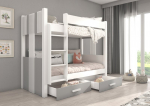 Dviauk&scaron;tė lova Adrk Furniture Arta, 80x180 cm, balta/pilka