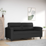 Dvivietė sofa, juodos spalvos, 140cm, mikropluo&scaron;to audinys