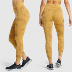 Tamprės moterims Gymshark Adapt Camo, geltonos, M