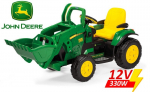 Vienvietis vaiki&scaron;kas elektrinis traktorius Peg Perego John Deere Ground Loader, žalias/geltonas