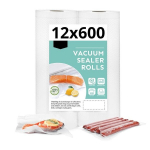 Gofruoti vakuumavimo mai&scaron;eliai maistui rulonėylyje 12x600 - 2 vnt + etiketės
