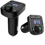 Bluetooth FM siųstuvas ir automobilinis įkroviklis - USB įkroviklis Juoda