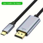 USB-C į DisplayPort 1.4 kabelis, 2 m / 6,6 pėdos / 78,7 colio