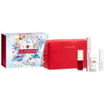 Makiažo rinkinys Clarins Wonder Perfect 4D tu&scaron;as + lūpų aliejus + blakstienų serumas, atsparus vandeniui