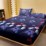 &Scaron;velnus drugelių ra&scaron;to paklodė su giliomis ki&scaron;enėmis., 100cm*190cm