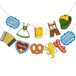 1 vnt Oktoberfest vėliavos vėliavėlės Bavarijos vakarėlis dekoracijoms.