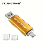 USB laikmena Microdrive TYPE-C Atmintukas 32GB 64GB 128GB OTG 2 In 1.,  Auksinės spalvos