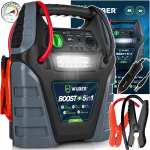Automobilinis 5in1 starteris &ndash; kroviklis, kompresorius, LED ap&scaron;vietimas, powerbank, 17 Ah, Wuber, modelis W14260