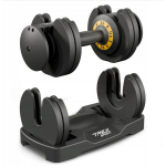Reguliuojamas hantelis su stovu, 2&ndash;11,5 kg, 12 kg, juodas