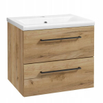 Vonios spintelė su praustuvu 50 x 40 cm Ąžuolas Craft Auksinis, kabinama, SoftClose