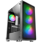 Korpusas Mars Gaming MC-F Black, ATX Gaming Semitower, Full Tempered Glass Window, Metal-Mesh Front, 4x 120mm ARGB Fans