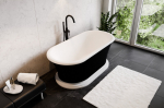 Vonia Besco Ziva Black&White Matt, 160 x 75 cm, su klik-klak gun metal valomu i&scaron; vir&scaron;aus