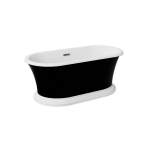 Vonia Besco Ziva Black&White Matt, 160 x 75 cm, su sifonu su persipylimu slim gun metal