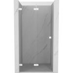 Du&scaron;o durys Mexen Lunar-F, sulankstomos, kairė, 75 cm, transparent/white