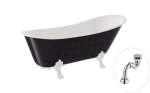 Vonia Besco Olaya Glam 160, Graphite+White, su sifonu Klik-klak Chrome
