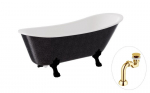 Vonia Besco Olaya Glam 160, Graphite+Black, su sifonu Klik-klak Gold