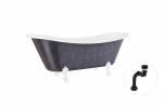 Vonia Besco Amelia Glam 190, Graphite+White, su sifonu Klik-klak Black