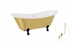 Vonia Besco Amelia Glam 190, Gold+Black, su sifonu su persipylimu Klik-klak Gold