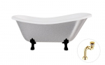 Vonia Besco Otylia Glam 160, Silver+Black, su sifonu Klik-klak Gold