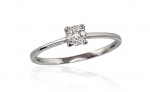 Auksinis žiedas su deimantais Diamond Sky "Solitaire VI", 16.5
