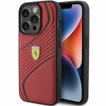 Ferrari Twist metalinis dėklas su logotipu iPhone 15 Pro - raudonas