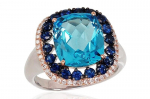 Auksinis žiedas su deimantais Diamond Sky "Imperial Topaz" i&scaron; raudono, 585 prabos aukso