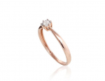 Auksinis žiedas su deimantais Diamond Sky "Solitaire" i&scaron; raudono, 585 prabos aukso
