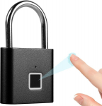 Pir&scaron;to atspaudų spynos, atspari orui, USB įkrovimas, juoda