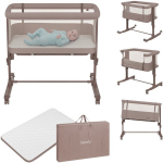 Lionelo Aurora Beige Taupe 3in1 - supamoji lovelė, lovelė prie lovos ir laisvai stovinti lovelė