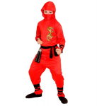 &bdquo;RAUDONOJO DRAKONO NINJA&ldquo; (paltas su gobtuvu, kelnės, diržas, veido kaukė, rankų ir kojų rai&scaron;čiai)