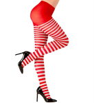 WHITE-RED STRIPED PANTYHOSE 70 DEN