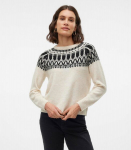 Vero Moda moteri&scaron;kas megztinis 10296978*01, nat/ juodas