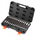 Torx antgalių ir galvučių rinkinys, 34 dalių, 338x195x53 mm, juoda, legiruotas plienas