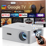 Projektorius Oficiali 4K &bdquo;Google TV&ldquo;, HDR10+, 1080P natūra, automatinis fokusavimas / i&scaron;kraipymas, &bdquo;Wi-Fi 6 Bluetooth&ldquo;, OSCAL PV800 Pro