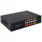 Qoltec tinklo komutatorius SWITCH Fast Ethernet PoE | 8x RJ45 | 2x RJ45 uplink | 120 W | 10/100 Mb/s