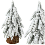 Dekoratyvinė dirbtinė Kalėdų eglutė su sniego imitacija ir kamienu, 20 x 9 cm