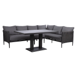 Sodo baldų komplektas Home4You BRISTOL pilka kampinė sofa, 5 vietos, poliesteris