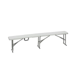 Sulankstomas lauko suolas, 180 x 28 x 43 cm, baltas