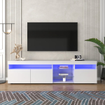 TV spintelė su LED ap&scaron;vietimu, 180 cm, balta, 1 vnt.