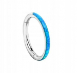 Titano Clicker Auskaras su Opalo Akmenuku - Sidabrinis 1.2/8mm