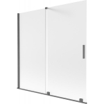Vonios sienelė Mexen Velar, 160 x 150 cm, Brushed gun gray/matinis stiklas