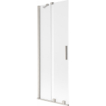 Vonios sienelė Mexen Velar, 75 x 150 cm, Brushed nickel/matinis stiklas