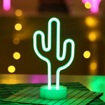 LED neoninis sienos dekoro ženklas, kaktusas