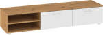 Tv staliukas Meblocross Magic, 144x29x40 cm, rudas/baltas